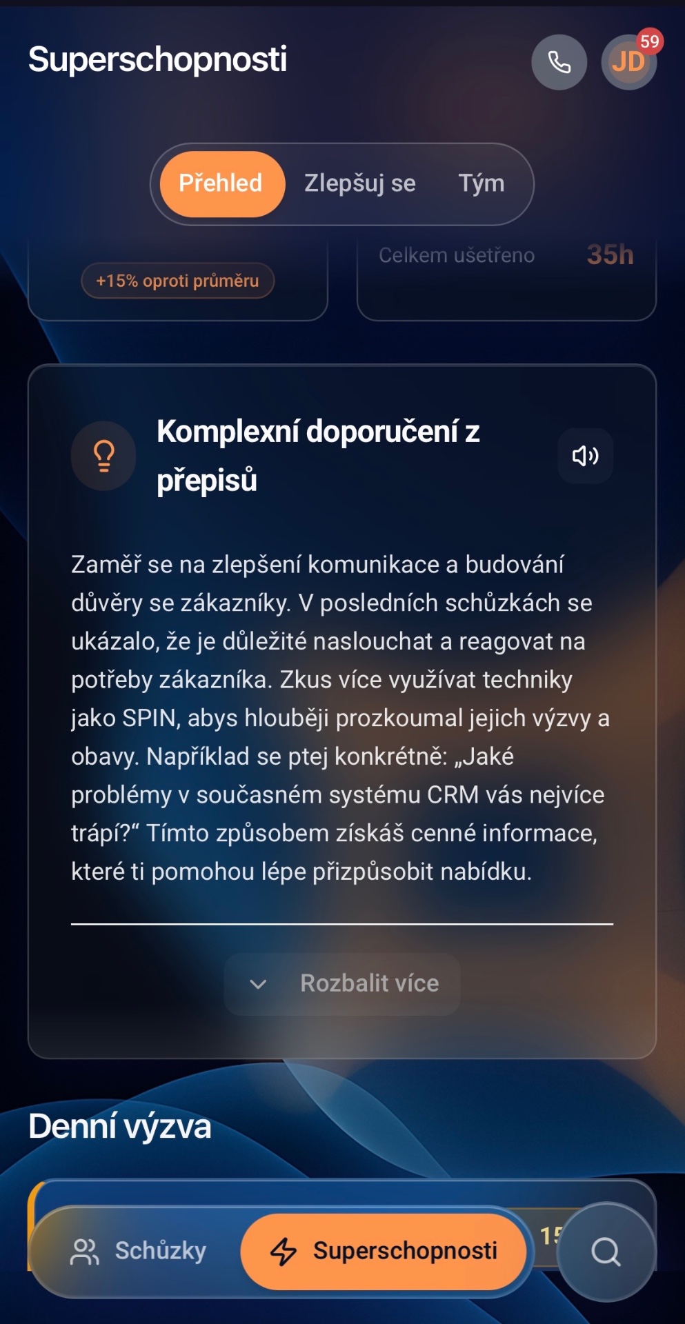 Doporučení a superschopnosti pro obchodníka